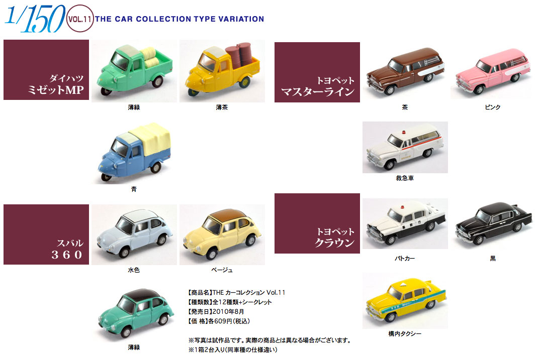 TomyTec 1/150 The Car Collection Vol.11 (Box of 12)